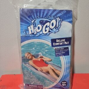 H2O Go Silver Matte Air Deluxe Comfort Mat Swimming Pool Beach Water Float Raft